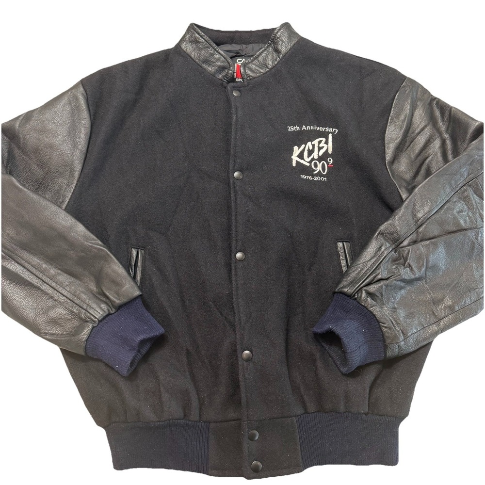 Vintage 2001 Canada Sportswear Varsity Jacket Wool Leather Sleeves KCBI Large